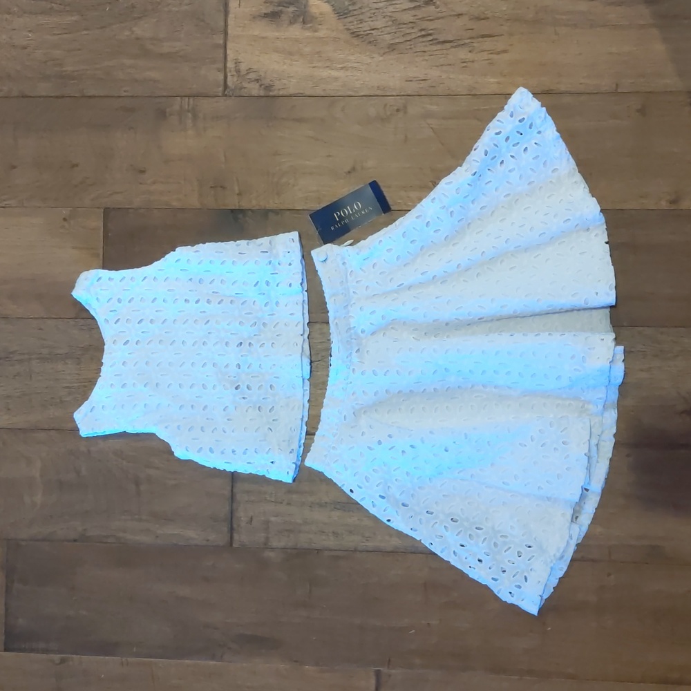 Ralph Lauren NWTwhite eyelet skirt & top set. Little girl easter outfit. Size 4T